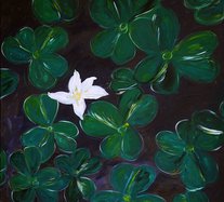Seerosen (100 x 100 cm Acryl auf Leinwand)