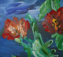 Mohn (100 x 100 cm Acryl auf Leinwand)
